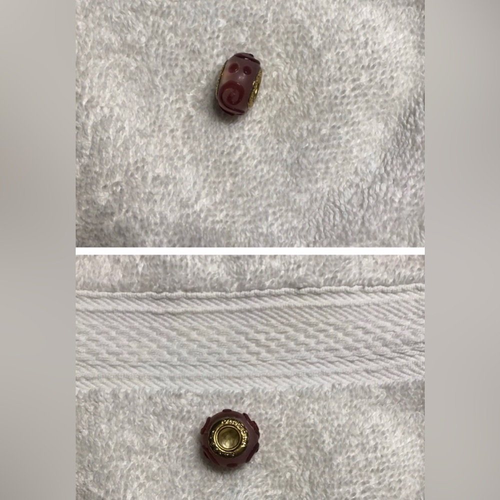 Pandora Pink and Gold Glass charm / Bead